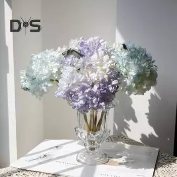 1 ветка, искусственный цветок, не выцветающий, без полива, практичная искусственная гортензия во французском стиле, свадебное украшение красный