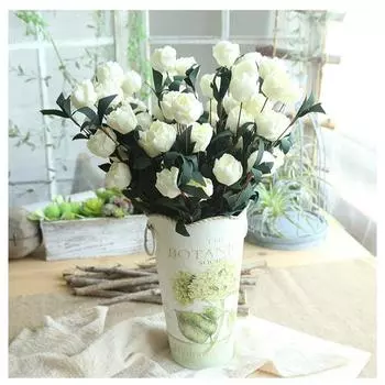 1 ветка искусственный цветок PE розы искусственные цветы 6 головок букет свадьба домашняя вечеринка украшения своими руками шампанского