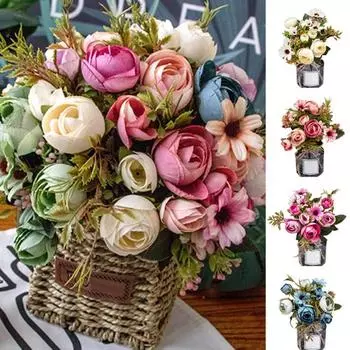 1 ветка искусственный цветок свадьба домашний отель офис сад украшение фиолетовый