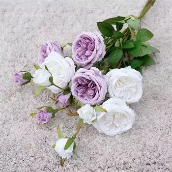 1 ветка искусственный цветок устойчив к погодным условиям не требует полива 6 головок романтическая невеста роза шампанского