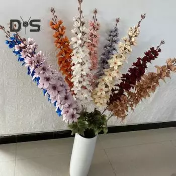 1 ветка изысканного изготовления искусственный цветок яркий внешний вид модный искусственный длинный стебель дельфиниум имитация цветка домашний декор красный