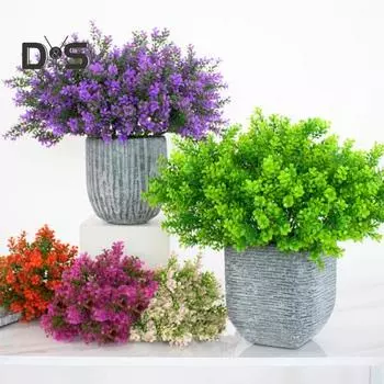 1 ветка в пасторальном стиле, искусственный цветок, 6 головок в одном безопасном мини-имитаторе, искусственная ветка растения зелёный