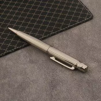 1 высококачественная металлическая шариковая ручка - вращающаяся крышка, заправляемая, средний наконечник, круглый корпус, подходит для офисных и школьных принадлежностей