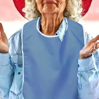 1 взрослый нагрудник, подходящий как мужчинам, так и женщинам, исключительно для пожилых людей и взрослых, с моющимся полотенцем для вытирания рта