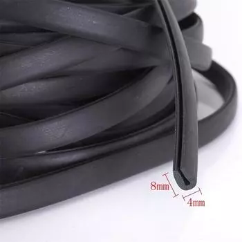 1 X Black U Shape 6 Meters Rubber Strip For Protecting Car Body