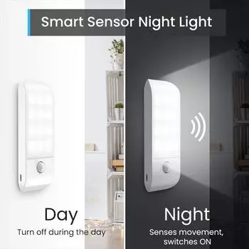 1 x Датчик движения, Перезаряжаемый светильник для чтения, Туалетный светильник, Светильник для прихожей, Лестничный светильник с магнитной наклейкой теплый белый