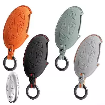 1 X Премиум алькантара чехол для автомобильного ключа с 7 кнопками для Hyundai Grandeur GN7 Kona Ev Gray+Orange Line