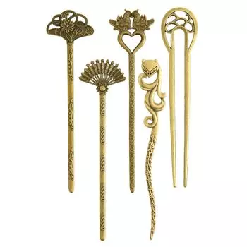 1 Японские японские волосы Китайские повседневные свадебные типы Шпилька, часть, стиль, одежда, украшение, антиквариат, металл, японский, стиль, U-образная форма, простая,