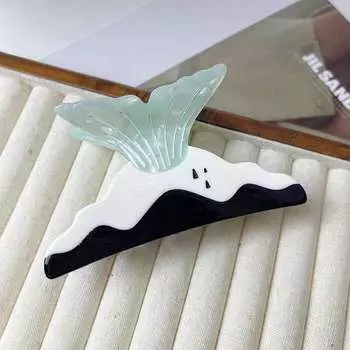 1 заколка для волос с животным принтом: милый дизайн улитки и лисы, зажим для уксуса, милый мультяшный зажим-акула для волос с бабочкой