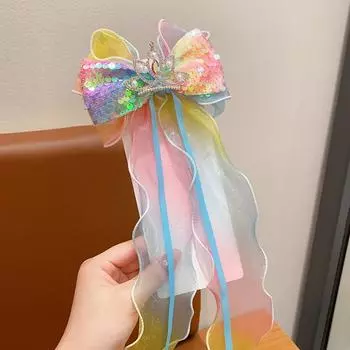 1 Заколка для волос «Замороженная снежинка» Большая заколка-бант верхний зажим Заколка-клипса для девочки-принцессы головной убор Size fits all