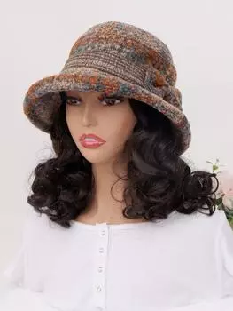 1 Зимняя модная рыбацкая шапка с имитацией волос короткая рулонная шляпа в стиле мамы парик 6inch