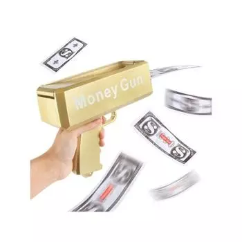 1 золотой электрический пистолет-распылитель для денег, в сочетании со 100 банкнотами, захватом денег, игрушечным пистолетом, молодежными творческими игрушками, игрушками для снятия стресса золотой