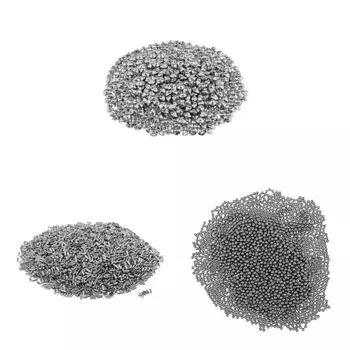 1BL/450г бусина из нержавеющей стали Tumbler Media Shot в форме летающей тарелки 4,5х7мм flying saucer shape серебряный