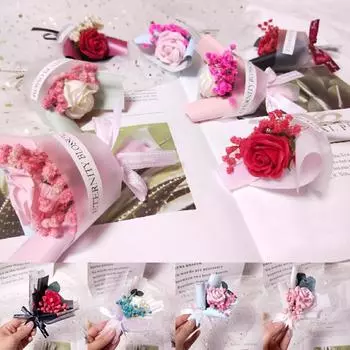 1Букет Фото Реквизит Гипсофила Растения Настоящий Букет Роз Натуральные Сухоцветы Мини Пампасная Трава