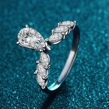 1ct D Цвет Муассанит Кольцо 925 Щепка Покрытием Белого Золота Обручальное Кольцо Вечность Обручальные Кольца Для Женщин Девочек Resizable