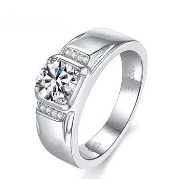 1ct D Цвет Муассанит Мужское Кольцо Стерлингового Серебра 925 пробы с Позолотой 18 К Обручальные Кольца Для Мужчин Свадебные Ювелирные Изделия 16