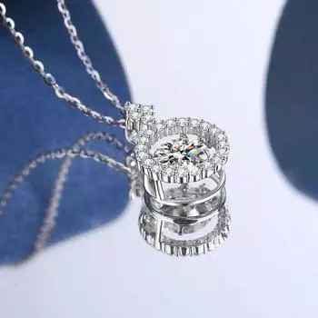 1ct модное элегантное ожерелье из муассанита для женщин, оригинальное серебро S925, женские ювелирные изделия на помолвку, очаровательный подарок 45cm&1ct-6.5mm