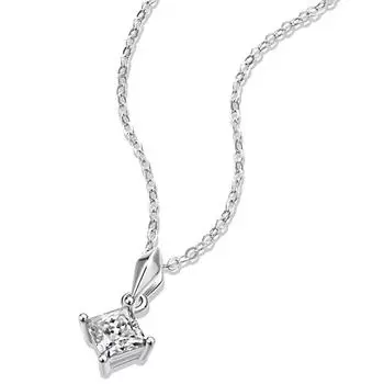 1CT принцесса огранка 5,5 мм ожерелье из муассанита для женщин бесцветный драгоценный камень стерлингового серебра 925 пробы кулон подарок на день рождения ювелирные изделия