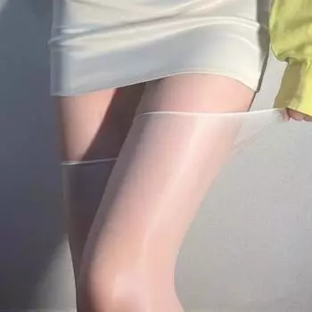 1D масляные блестящие шелковые чулки для подвязок для ночного клуба, женское нижнее белье, сексуальные прозрачные гольфы, ультратонкие глянцевые чулки One Size чёрный