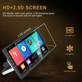 1Din 9 Andriod 11 Автомобильный мультимедийный плеер GPS-навигация Bluetooth Wi-Fi FM MirrorLink HD Автомобильная аудиосистема Радио Стерео Авторадио Поддержка Carplay 9INCH 1DIN 1-16G 4led