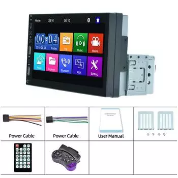 1Din Автомобильный радиоприемник 7 дюймов HD Авторадио Мультимедиа MP5-плеер Сенсорный экран Зеркальная связь Стерео Bluetooth 2 USB FM