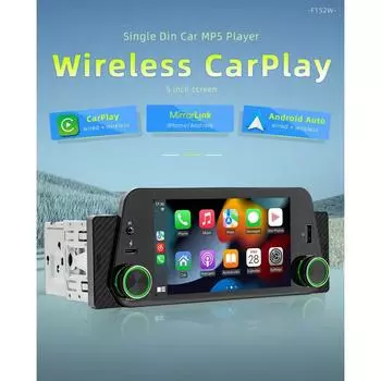 1Din автомобильный радиоприемник мультимедийный плеер Carplay и Android автоматический дисплей навигации Mirrorlink 5-дюймовый сенсорный экран реверсивный вход поддерживается