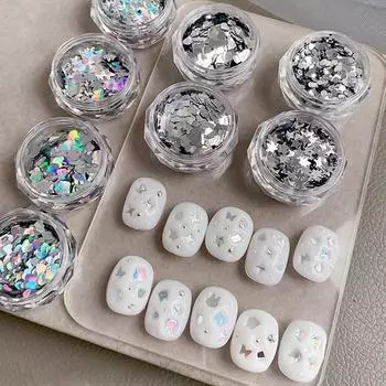 1Jar Laser Asterism Фольга Хлопья Блестки Украшения Для Ногтей Маникюр Советы Подвески Для Женщин Девочек Diy Аксессуары star