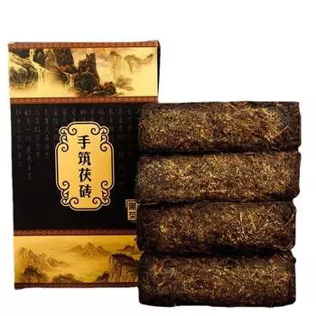 1kg Hunan Anhua black tea hand-built por tea brick golden flower black tea