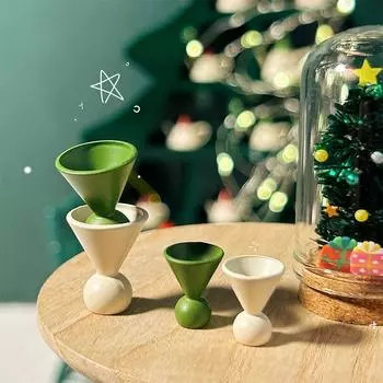 1Комплект 1:12 кукольных домиков Мини Рождественская чашка Чайник Модель Рождественский кукольный домик Гостиная Чайный сервиз Декор Микро Сцена Фото Реквизит S