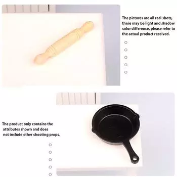 1Комплект 1:12 кукольных домиков, миниатюрная сковорода, скалка, чаша для взбивания яиц, кухонная утварь, декор
