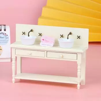 1Комплект 1:12 кукольных домиков, миниатюрная раковина для ванной комнаты с полотенцами, мини-шкаф для ванной комнаты