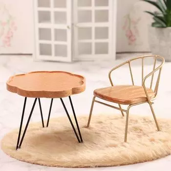 1Комплект 1:12 кукольных домиков, миниатюрный обеденный стол, стул, боковой стол, мебель, декор, игрушка