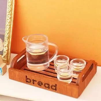 1Комплект 1:12 кукольных миниатюрных чайников, стаканов с лимонной водой, модель детской ролевой игры, игрушка A 1Set