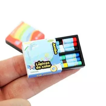 1Комплект 1:12 кукольных миниатюрных цветных карандашей для карандашей, модель детской ролевой игры, игрушка синий