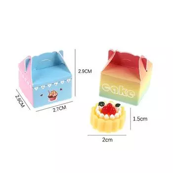 1Комплект 1:12 кукольных миниатюрных фруктовых тортов с коробкой для кухни, магазина десертов, декора, игрушки 1#