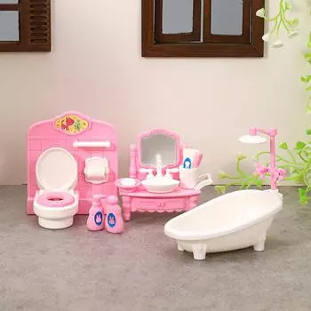 1Комплект 1:12 кукольных миниатюрных ванн, туалетов, раковин, набор мебели для ванной комнаты, модель для дома, декор, игрушка, кукольный дом, аксессуары