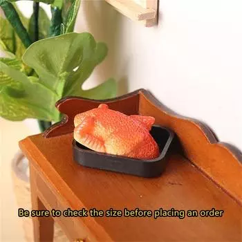 1Комплект 1:12 кукольных миниатюрных жареных цыплят с подносом, модель еды, декоративная игрушка для кухни 1Set