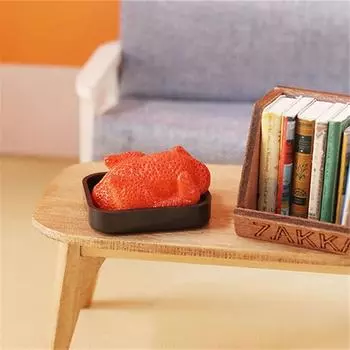 1Комплект 1:12 кукольных миниатюрных жареных цыплят с подносом, модель еды, декоративная игрушка для кухни