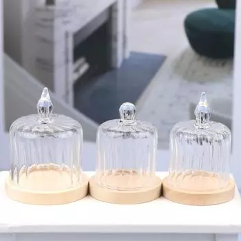 1Комплект 1:12 кукольный домик, миниатюрная прозрачная стеклянная крышка, крышка для торта, десерта, кофейный поднос, кухонный декор, игрушка, аксессуары для кукольного дома