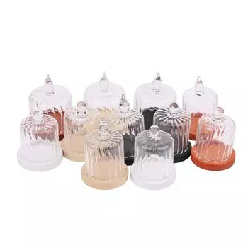 1Комплект 1:12 кукольный домик, миниатюрная прозрачная стеклянная крышка, крышка для торта, десерта, кофейный поднос, кухонный декор, игрушка, аксессуары для кукольного дома E