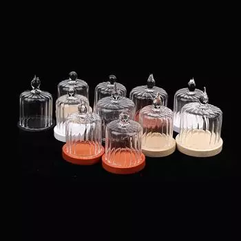 1Комплект 1:12 кукольный домик, миниатюрная прозрачная стеклянная крышка, крышка для торта, десерта, кофейный поднос, кухонный декор, игрушка, аксессуары для кукольного дома