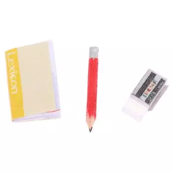 1Комплект 1:12 кукольный домик, миниатюрный блокнот, ластик для карандашей, студенческие канцелярские принадлежности, модель, детская игрушка для ролевых игр, аксессуары для кукольного дома