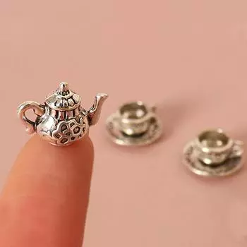 1Комплект 1:12 кукольный домик, миниатюрный чайник, чашка, блюдце, металлический чайный сервиз, модель обеденного стола, декор, игрушка, аксессуары для кукольного дома бронзовый