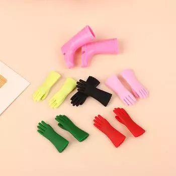 1Комплект 1:12 Миниатюрные кукольные домики, резиновые сапоги, перчатки для садоводства, перчатки для выпечки, прихватки для стирки, модель, декоративная игрушка для фермы black gloves