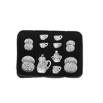 1Комплект 1:12 миниатюрных фарфоровых керамических чашек для кукольного домика, набор столовых приборов, кухонный чайник для кукольного домика, игрушки своими руками