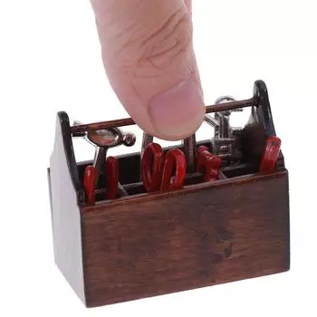 1Комплект 1:12 миниатюрных ящиков для инструментов для кукольного домика, аксессуары для кукольного дома ручной работы, наборы инструментов