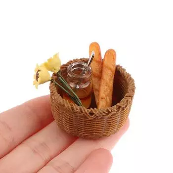 1Комплект 1:12 Миниатюрный кукольный домик, корзина для медового хлеба, тканевая корзина для пикника, модель кухни, декор, игрушка, кукольный домик, аксессуары синий