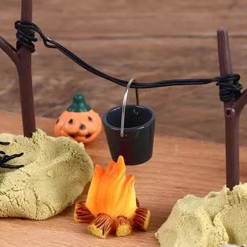 1Комплект 1:12 Миниатюрный кукольный домик, декоративная игрушка ужасов на Хэллоуин, летучая мышь, череп, голова метлы, паук, тыква, магическая книга, украшение, игрушка своими руками