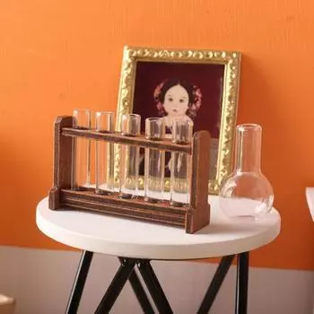 1Комплект 1:6 моделей стеллажей для пробирок, декоративный кукольный домик, лабораторные стеклянные пробирки, микропейзаж