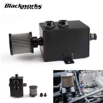 1L/2L универсальный автомобильный алюминиевый маслоуловитель бак серебристо-черный топливный бак с фильтром сапуна сливной кран 1LT/2LT перегородка